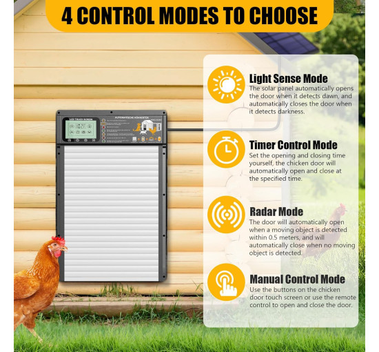 Автоматическая дверь XRDZYXGS XR-JM001 для курятника, белый (my-20093)