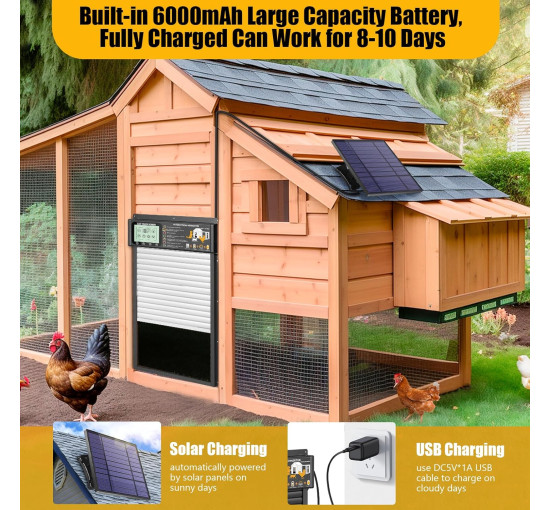 Автоматическая дверь XRDZYXGS XR-JM001 для курятника, белый (my-20093)