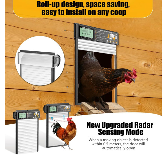 Автоматическая дверь XRDZYXGS XR-JM001 для курятника, белый (my-20093)