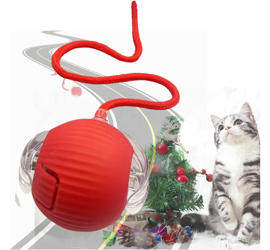 Автоматична інтерактивна іграшка, що котиться, BLUEYPET BL2412-cat для кішок, червоний (my-20087)