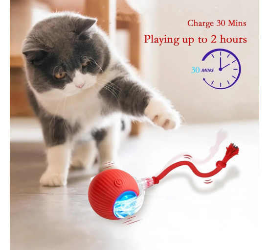 Автоматична інтерактивна іграшка, що котиться, BLUEYPET BL2412-cat для кішок, червоний (my-20087)