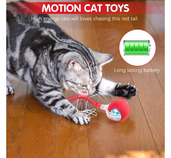 Автоматична інтерактивна іграшка, що котиться, BLUEYPET BL2412-cat для кішок, червоний (my-20087)