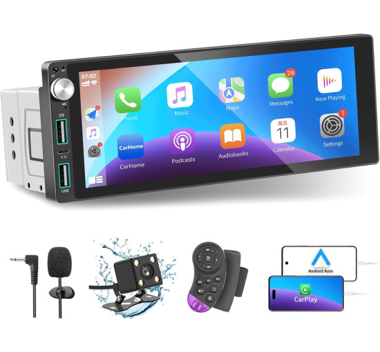 Автомобільна стереосистема LSLYA 680, 1 Din, 6,9-дюймовий сенсорний екран IPS (my-20083)