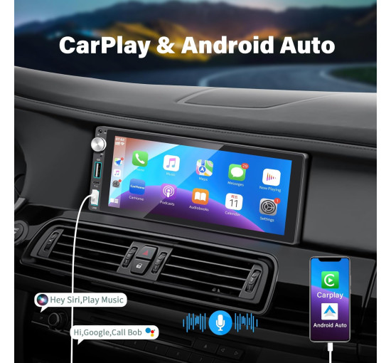 Автомобільна стереосистема LSLYA 680, 1 Din, 6,9-дюймовий сенсорний екран IPS (my-20083)