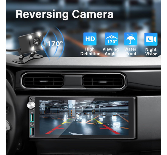 Автомобільна стереосистема LSLYA 680, 1 Din, 6,9-дюймовий сенсорний екран IPS (my-20083)