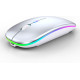 Бездротова Bluetooth-миша WREANU, зі світлодіодним підсвічуванням, безшумна, USB-приймач BT5.2 та 2.4G, срібляста (my-20061)