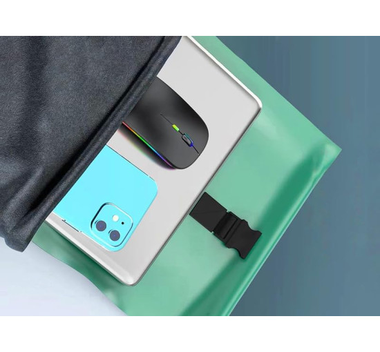 Бездротова Bluetooth-миша WREANU, зі світлодіодним підсвічуванням, безшумна, USB-приймач BT5.2 та 2.4G, срібляста (my-20061)