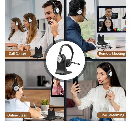 Беспроводная гарнитура Wantek BT-88 с микрофоном для ПК с шумоподавлением, черный (my-20002)