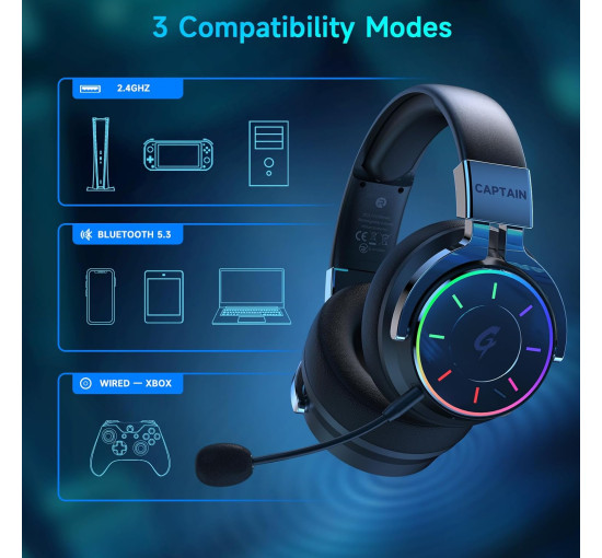 Бездротова ігрова гарнітура COOLV Spark04 2,4 ГГц, чорний (my-20111)