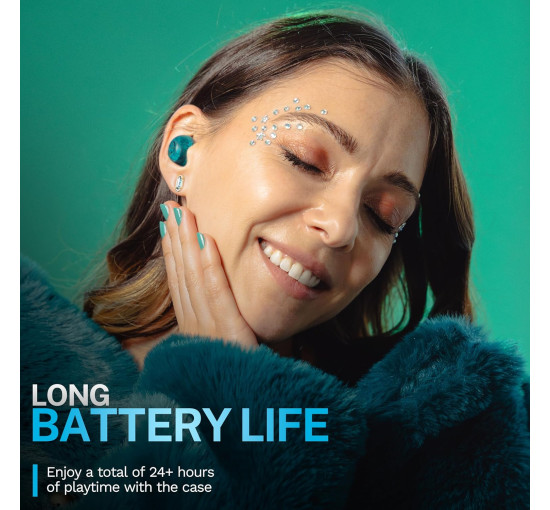 Бездротові навушники JLab Go Pop ANC із зарядним кейсом, бірюзовий (my-20142)
