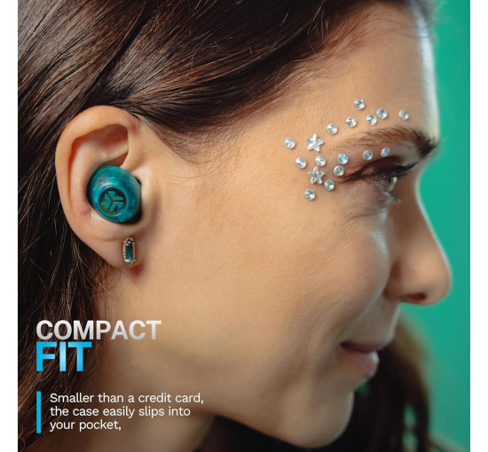 Бездротові навушники JLab Go Pop ANC із зарядним кейсом, бірюзовий (my-20142)