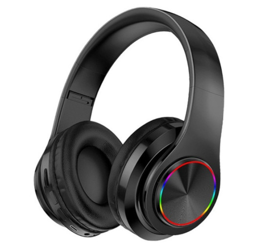 Беспроводные наушники с микрофоном и подсветкой B39, черный (my-20164)