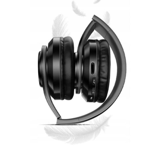 Беспроводные наушники с микрофоном и подсветкой B39, черный (my-20164)