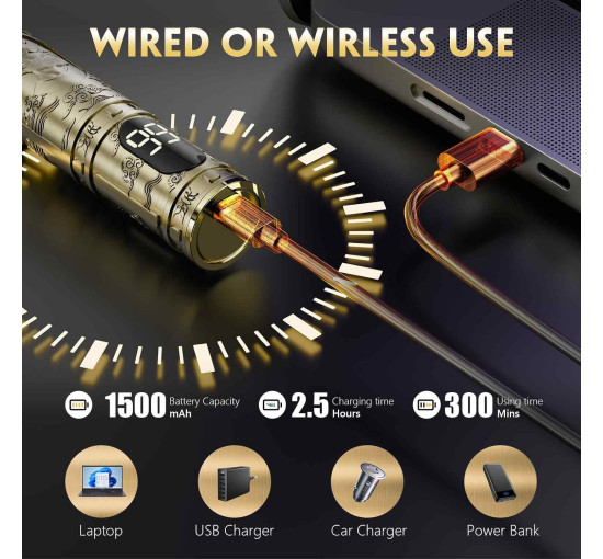 Беспроводные профессиональные триммеры для бороды с ЖК-дисплеем, аккумулятор 2500 мА·ч, 10 Вт (my-20018)