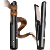 Бездротові випрямлячі для волосся AVCXEC WULIY-578, 2 в 1: випрямляч для волосся та щипці для завивки, чорний (20001)