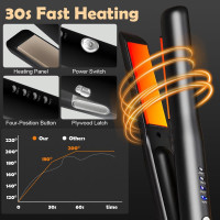 Бездротові випрямлячі для волосся AVCXEC WULIY-578, 2 в 1: випрямляч для волосся та щипці для завивки, чорний (20001)