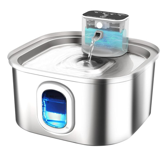 Бездротовий фонтан для кішок Papettly, 3,2 л, з нержавіючої сталі (my-20102)