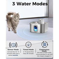 Беспроводной фонтан для кошек Papettly, 3,2 л, из нержавеющей стали (my-20102)
