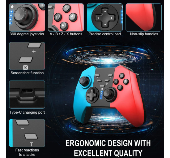 Беспроводной контроллер BIGBIG WON 8592, для Nintendo Switch, красно-синий (my-20175)