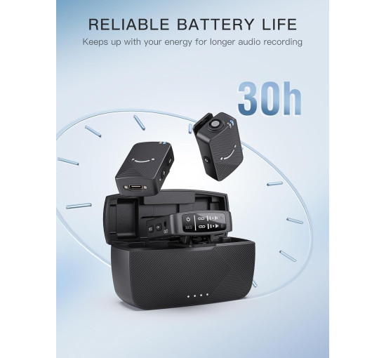 Бездротовий мікрофон FIFINE M9 для iPhone/Android/камери, чорний (my-20025)