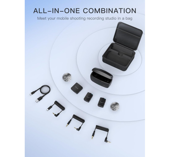 Бездротовий мікрофон FIFINE M9 для iPhone/Android/камери, чорний (my-20025)