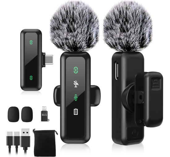 Бездротовий петличний мікрофон Mini Mic Pro H63 для iPhone та Android, чорний (my-20167)