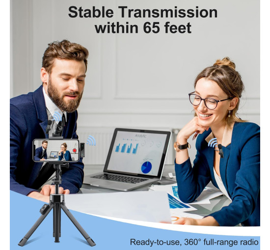 Бездротовий петличний мікрофон Mini Mic Pro H63 для iPhone та Android, чорний (my-20167)