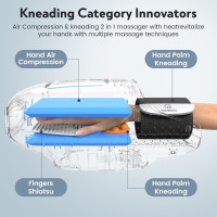 Беспроводной ручной массажер GOBOK FE-0161 с подогревом/охлаждением, 6D разминанием и сжатием, черный (my-20028)
