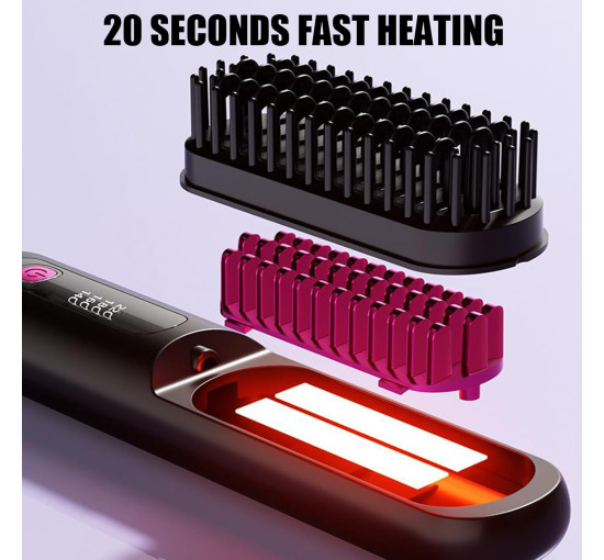 Бездротовий випрямляч для волосся Generic QH-20, 4 температурні режими, USB-акумулятор, чорний (my-20047)