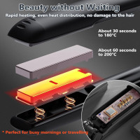 Беспроводной выпрямитель для волос HOMELYLIFE 3003 и щипцы для завивки волос, черный (my-20114)