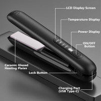 Беспроводной выпрямитель для волос HOMELYLIFE 3003 и щипцы для завивки волос, черный (my-20114)