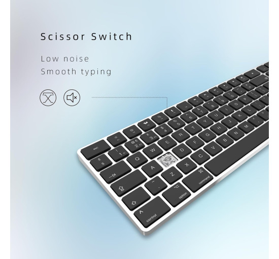 Bluetooth-клавіатура B.FRIENDIT KB-K2-GARY, сріблясто-білий (my-20080)