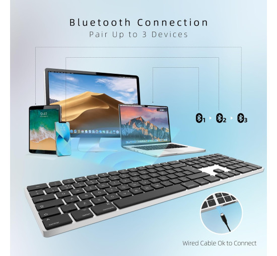 Bluetooth-клавіатура B.FRIENDIT KB-K2-GARY, сріблясто-білий (my-20080)