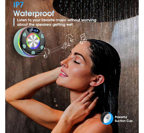 Bluetooth-колонка Dotn Q90B зі стереозвуком, водонепроникна IPX7, з присоскою, вбудованим мікрофоном (my-20019)