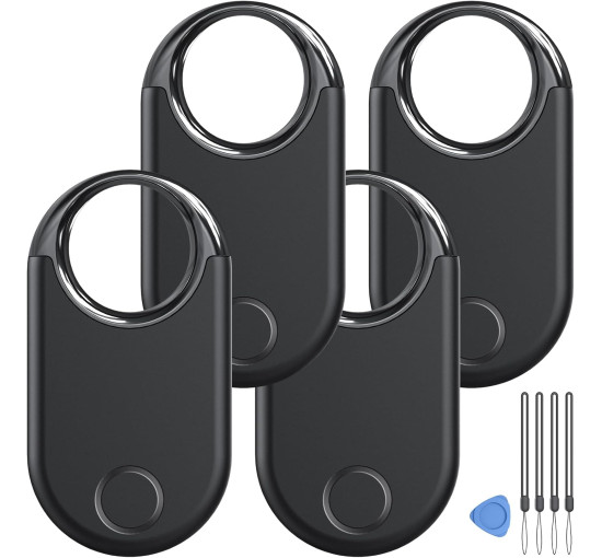 Bluetooth-трекер Hendari та шукач ключів 4шт, сумісний з Apple Find My, чорний (my-20151)