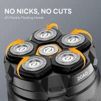 Бритва DOAO A6-New, плавающие магнитные лезвия 6D, гладкое бритье за ​​3 минуты, зарядка от USB-C (my-20005)