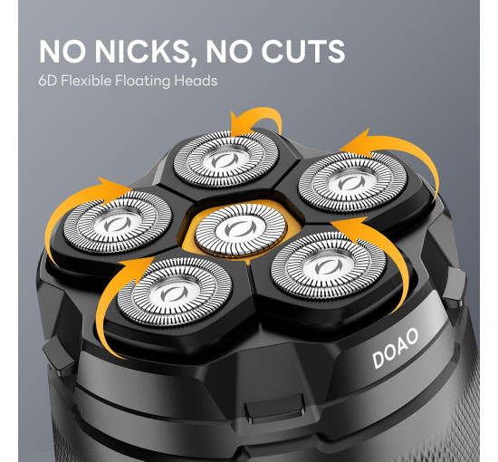 Бритва DOAO A6-New, плавающие магнитные лезвия 6D, гладкое бритье за ​​3 минуты, зарядка от USB-C (my-20005)