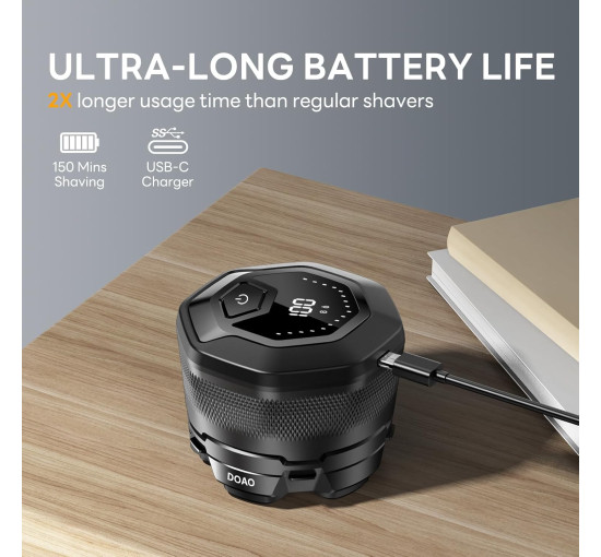 Бритва DOAO A6-New, плавающие магнитные лезвия 6D, гладкое бритье за ​​3 минуты, зарядка от USB-C (my-20005)