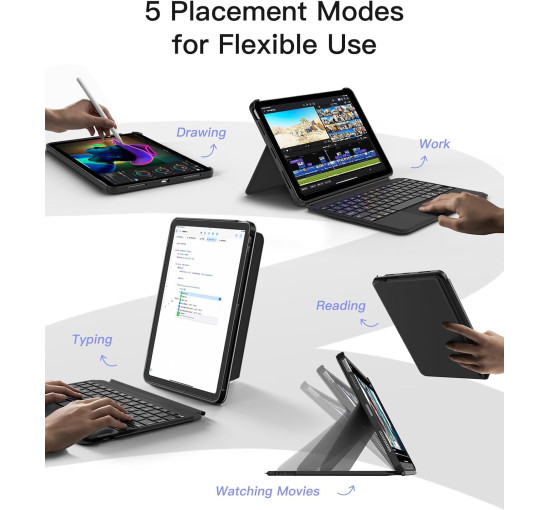 Чехол Inateck KB04111-BLK для iPad Pro 11 дюймов с клавиатурой, черный (my-20100)