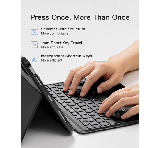 Чехол Inateck KB04111-BLK для iPad Pro 11 дюймов с клавиатурой, черный (my-20100)