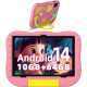 Дитячий планшет Rebecco K70i 10 дюймів Android 14 Octa-Core 6000 мАг акумулятор 10 ГБ ОЗУ 64 ГБ ПЗУ, рожевий (my-20027)