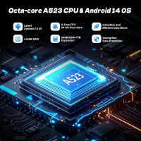 Дитячий планшет Rebecco K70i 10 дюймів Android 14 Octa-Core 6000 мАг акумулятор 10 ГБ ОЗУ 64 ГБ ПЗУ, рожевий (my-20027)