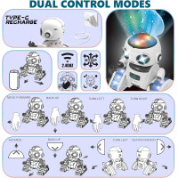 Дитячий робот-іграшка Aikmi 11638, робот, що перезаряджається, з дистанційним керуванням, нічником, білий (my-20046)