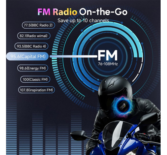 Динаміки для мотоциклетного шолома Moman H4 PLUS, акумулятор 1000 мАч, з подвійним шумоподавленням (my-20017)