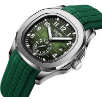 Дизайнерские кварцевые  часы NIBOSI US2653, аналоговые военные часы с календарем, зеленый (my-20063)