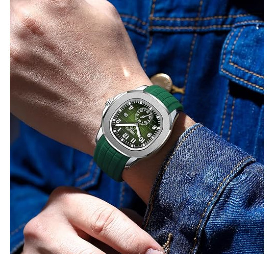 Дизайнерские кварцевые  часы NIBOSI US2653, аналоговые военные часы с календарем, зеленый (my-20063)