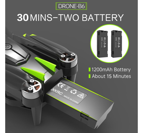 Дрон HONIVON Drone B6 з камерою 8 Мп 1080P HD, сірий (my-20082)