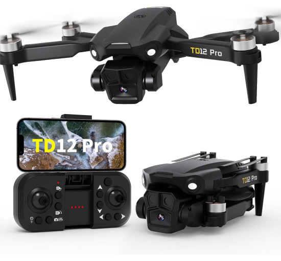 Дрон Toladrone TD12PRO с камерой 4K, бесщёточный двигатель, 3 режима скорости, черный (my-20039)