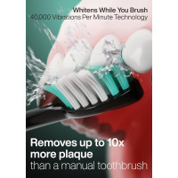 Електрична зубна щітка Aquasonic SCTB Black Series, 8 насадок та дорожній футляр, 4 режими з розумним таймером (my-20014)