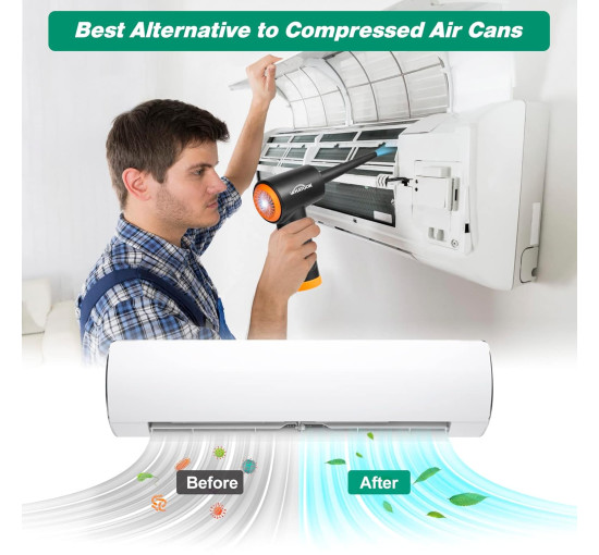 Електричний пилосос WHATOOK Air Duster зі стисненим повітрям, помаранчевий (my-20124)